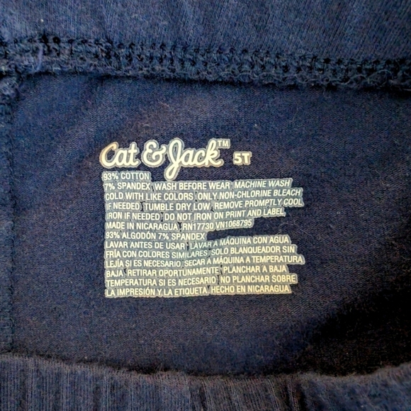 Cat & Jack Girls Navy Leggings With Colorful Heart Accents Cotton Size 5T - Picture 4 of 4